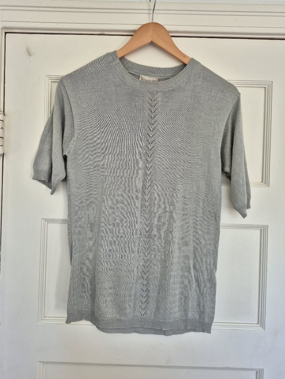 100% Silk Vintage Knit Short Sleeve Sweater Size Small By 52 Rue Bichat - Picture 2 of 5